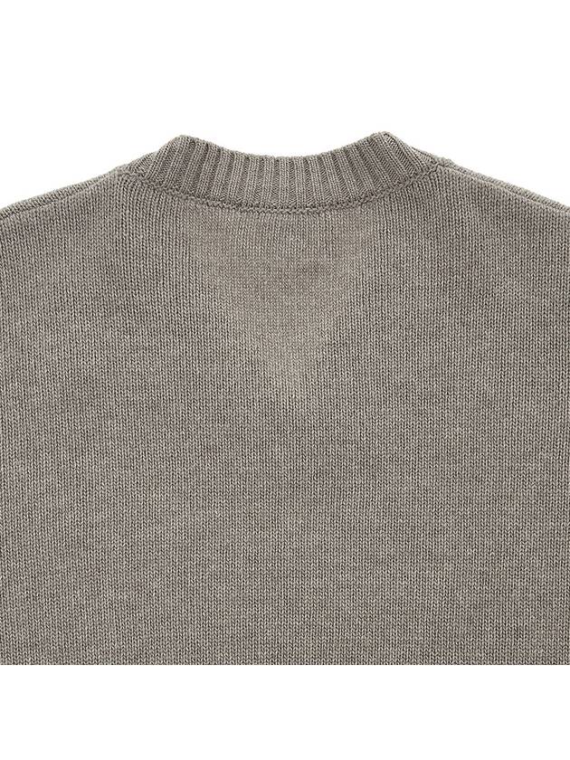 De Coeur V-Neck Wool Knit Top Beige - AMI - BALAAN 8