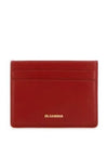 Logo Print Leather Card Wallet Red - JIL SANDER - BALAAN 2