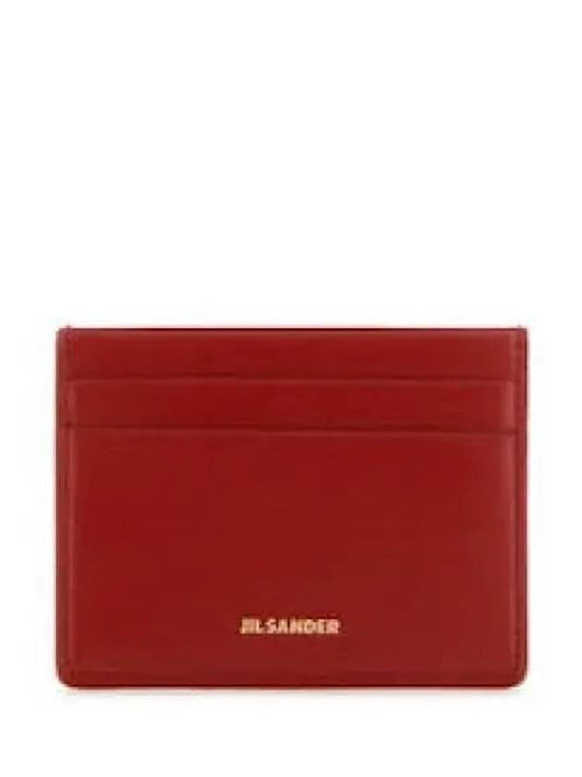 Logo Print Leather Card Wallet Red - JIL SANDER - BALAAN 2