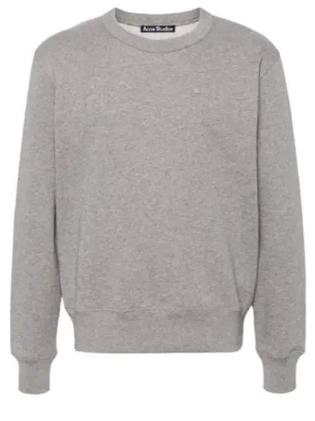 Face Logo Applique Cotton Sweatshirt Grey - ACNE STUDIOS - BALAAN 2