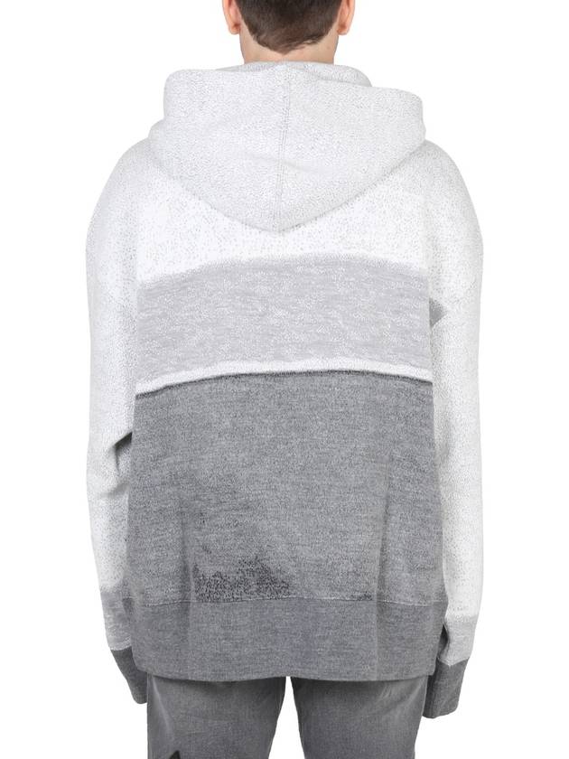 Jacquard Skater Pattern Hood Melange Gray Black - PALM ANGELS - BALAAN 4