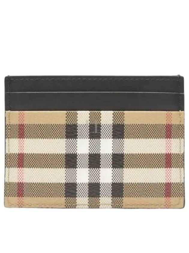 Men's Check Vintage Card Wallet Beige A7026 - BURBERRY - BALAAN 2