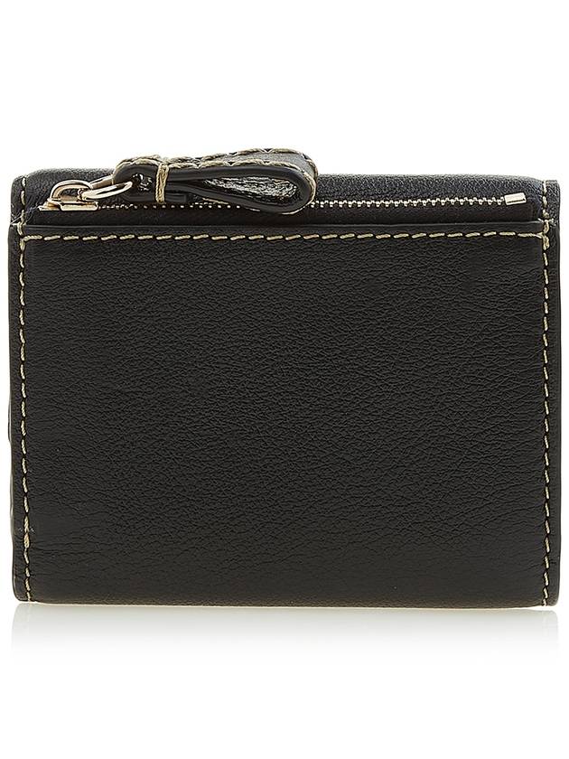 Edith Small Tri-Fold Buffalo Leather Bicycle Wallet Black - CHLOE - BALAAN.