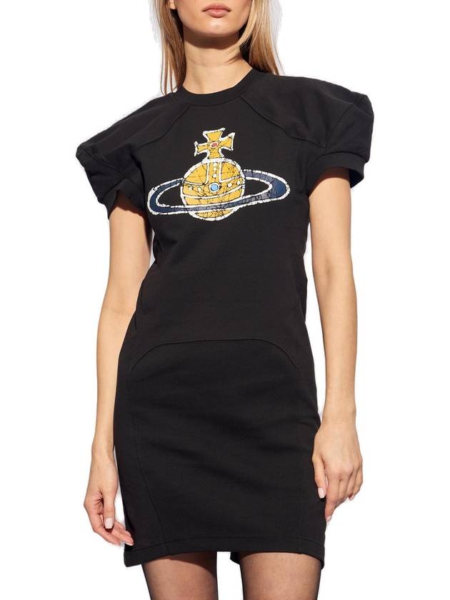 ORB Plain Logo Short Dress Black - VIVIENNE WESTWOOD - BALAAN 3