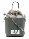 5AC Number Logo Texture Leather Bucket Bag Time - MAISON MARGIELA - BALAAN 1