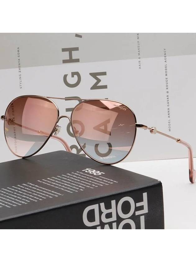 Eyewear Aviator Metal Sunglasses Pink - MONCLER - BALAAN 3