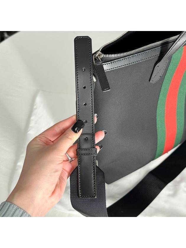 Stripe Two Way Tote Bag Black - GUCCI - BALAAN 10