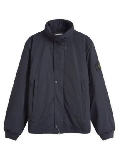 Logo Micro Twill  Zip Up Jacket Navy - STONE ISLAND - BALAAN 2