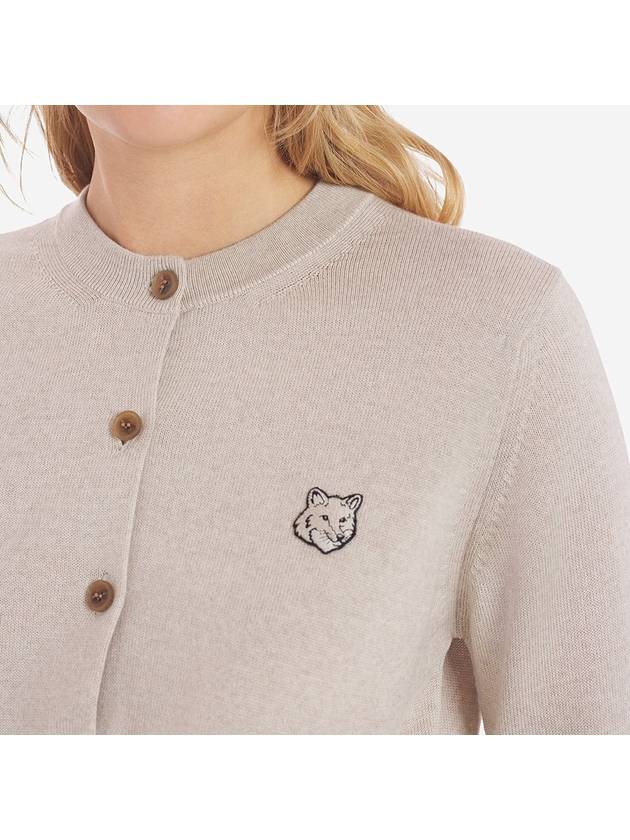 Bold Fox Head Patch Regular Cardigan Beige Melange - MAISON KITSUNE - BALAAN 4