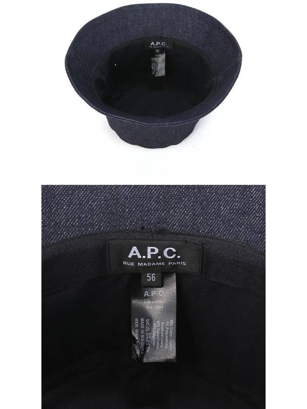 Rou Dolphin Denim Bucket Hat Indigo - A.P.C. - BALAAN 4