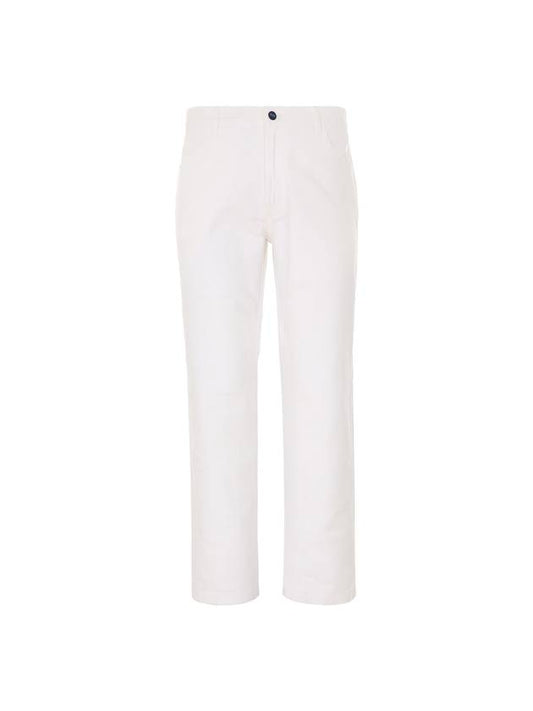 UPKN038 K0707D03 WHITE KNT Straight Cotton White Pants - KITON - BALAAN 1