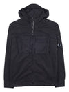 Heavy Poplin Emerized Shirt Hooded Jacket Black - CP COMPANY - BALAAN 2