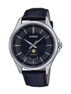 Men s Leather Wrist Watch Moon Phase MTP M100L 1A - CASIO - BALAAN 1