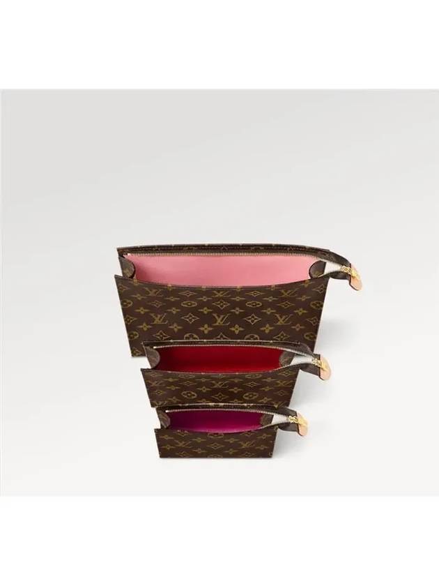 Trio Toilet Monogram Coated Canvas Pouch Bag Brown - LOUIS VUITTON - BALAAN 4