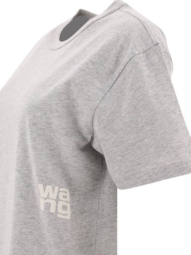 Cotton Logo Print Short Sleeve T-Shirt Gray - ALEXANDER WANG - BALAAN 5