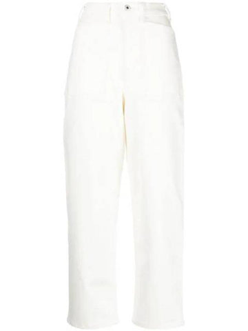 High Rise Straight Jeans White - KENZO - BALAAN 1