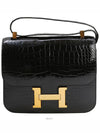 Constance 24 Alligator Black Rose Gold Y 71755 - HERMES - BALAAN 2