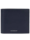 Logo Bifold Leather Half Wallet Navy - GIVENCHY - BALAAN 2