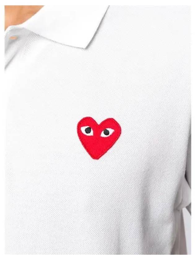 Red Heart Wappen Polo Shirt P1 T006 5 White - COMME DES GARCONS - BALAAN 6