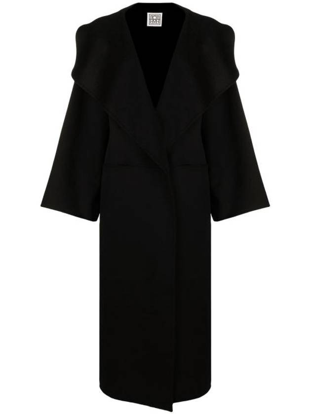 Signature Wool Cashmere Single Coat Black - TOTEME - BALAAN 2