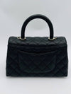 Coco Handle Caviar Gold Small Tote Bag Black - CHANEL - BALAAN 3