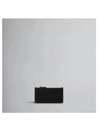 Zipper Leather Card Wallet Black - MARNI - BALAAN 2