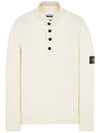 High Neck Half Button Lambswool Knit Top Ivory - STONE ISLAND - BALAAN 2