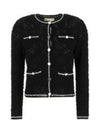 Kendra Logo Lace Cardigan Black - TORY BURCH - BALAAN 2