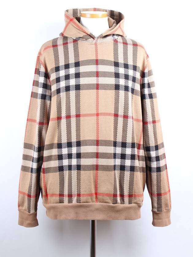 Check Cotton Zachary Hoodie XL - BURBERRY - BALAAN 1