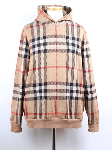 Check Cotton Zachary Hoodie XL - BURBERRY - BALAAN 1