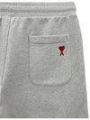 Organic Cotton Fleece Shorts Heather Ash Grey - AMI - BALAAN 4