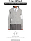 4-Bar Loopback Jersey Cardigan Light Grey - THOM BROWNE - BALAAN 3