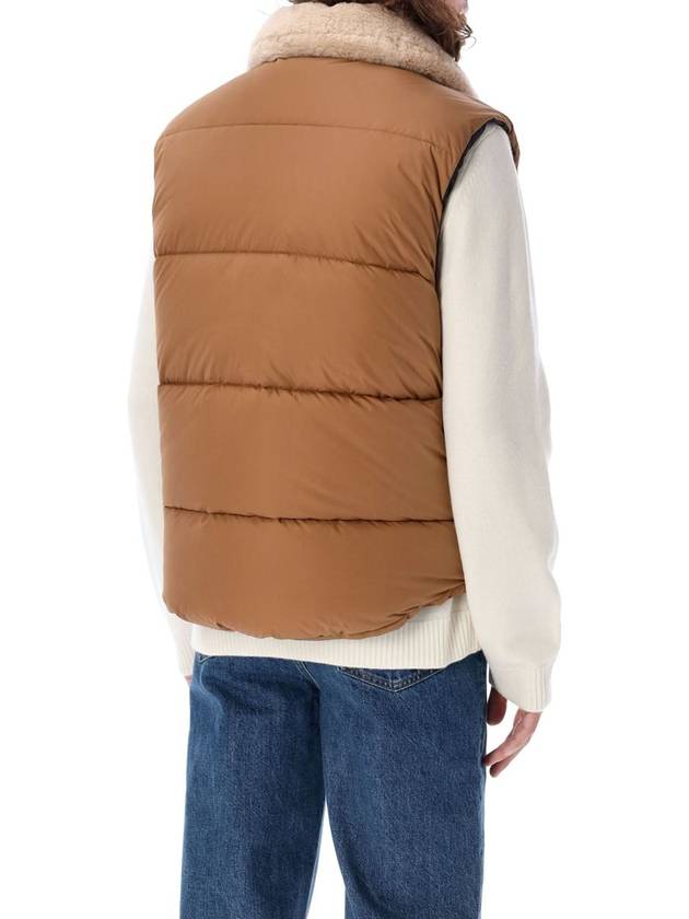 Teddy Puffer Vest Jacket Dark Beige - A.P.C. - BALAAN 3