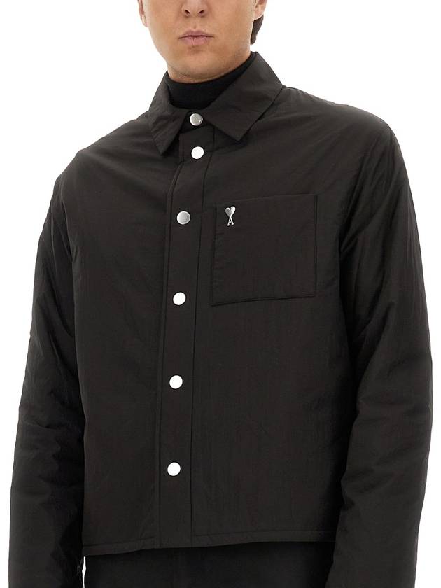 De Coeur Padded Shirt Jacket Black - AMI - BALAAN 5