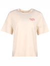 Handwriting Logo Cotton Short Sleeve T-Shirt Beige - MAISON KITSUNE - BALAAN 2
