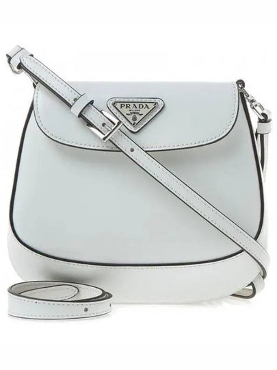 Cleo Brushed Leather Mini Shoulder Bag White - PRADA - BALAAN 2