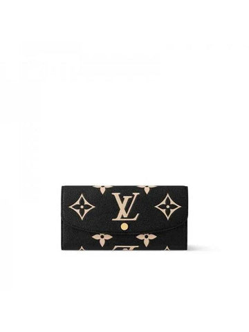 Emilie Bicolor Monogram Empreinte Leather Half Wallet Black - LOUIS VUITTON - BALAAN 1
