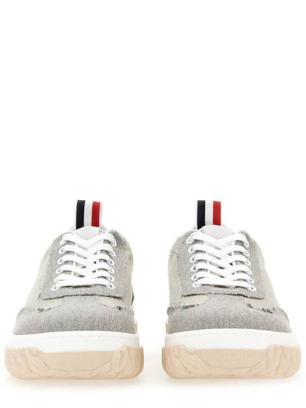 Cable Knit Low Top Sneakers Grey - THOM BROWNE - BALAAN 6