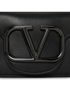 Signature V Logo Mini Loco Leather Cross Bag Black - VALENTINO - BALAAN 10