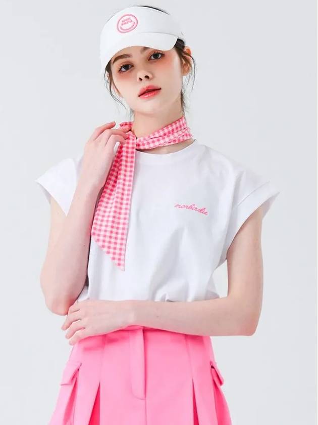 Scarf Point Sleeveless T-Shirt WHITE&PINK - MONBIRDIE GOLF - BALAAN 5