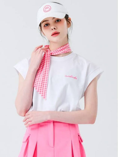 Scarf Point Sleeveless T-Shirt WHITE&PINK - MONBIRDIE GOLF - BALAAN 1