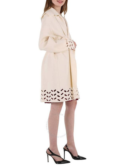 Alaia Ladies Ivory Openwork Pea Coat, Brand Size 42 (US Size 10) - ALAIA - BALAAN 2