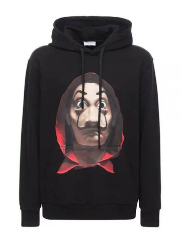 Dali Mask Crew Neck Hooded Sweatshirt Black Men s Hood 239082 - IH NOM UH NIT - BALAAN 1