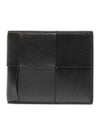 Intrecciato Coin Pocket Half Wallet Black - BOTTEGA VENETA - BALAAN 2