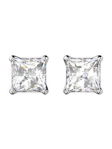 Stilla Attract Princess Cut Stud Earrings Silver - SWAROVSKI - BALAAN 1