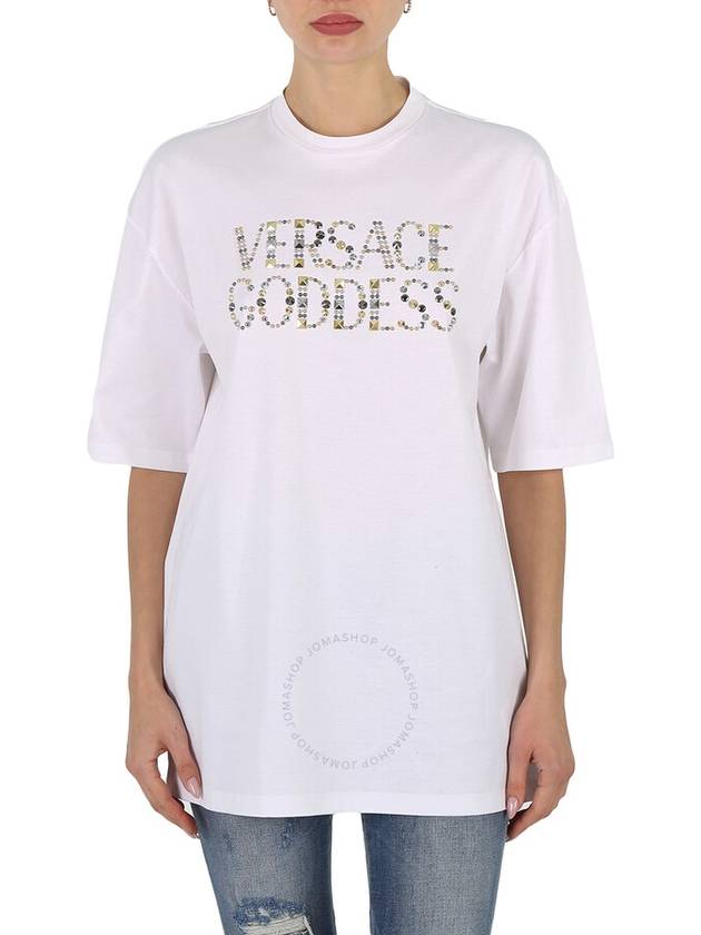 Goddess Print T-Shirt 10090891A06207 - VERSACE - BALAAN 2