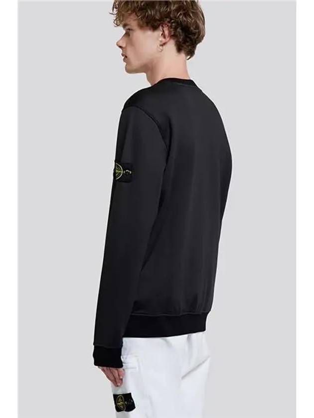 Men's Wappen Patch Round Cotton Nylon Fleece Sweatshirt Black - STONE ISLAND - BALAAN 5