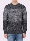 Bokashi coated knit that goes well with men's black NIT117 - IKALOOOK - BALAAN 1