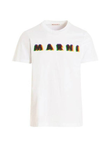 3D Logo Print Cotton Short Sleeve T-Shirt White - MARNI - BALAAN 1