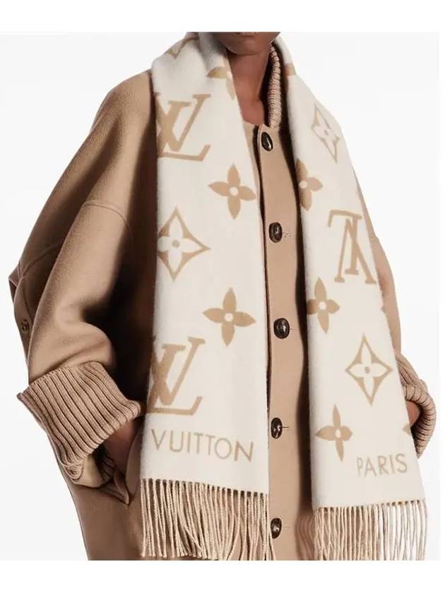 Reykjavik Monogram Cashmere Scarf Light Beige - LOUIS VUITTON - BALAAN 7